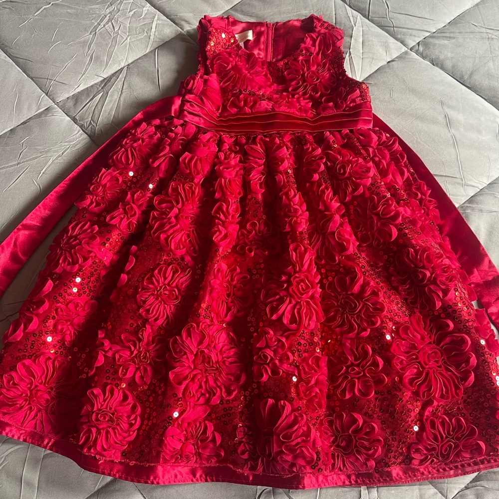 American Princess Red Sequin Tiered Sundress immaculate condition